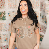 Love You Til' Embroidered Graphic Tee - Brown