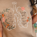 Love You Til' Embroidered Graphic Tee - Brown