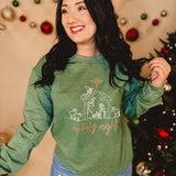 Oh Holy Night Sweatshirt - Heather Green