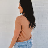 Basic Crew Neck Short Sleeve Top - Cork