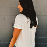 Ultra Soft Rolled Sleeve Tee - White