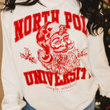 Simply Southern North Pole University Crewneck - White