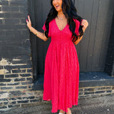 Garden Party Floral Maxi Dress - Cherry Tomato - Lace and Grace Boutique