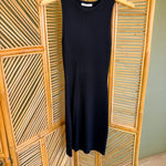 Ribbed Racerback Sweater Tank Dress - Black - Lace and Grace Boutique