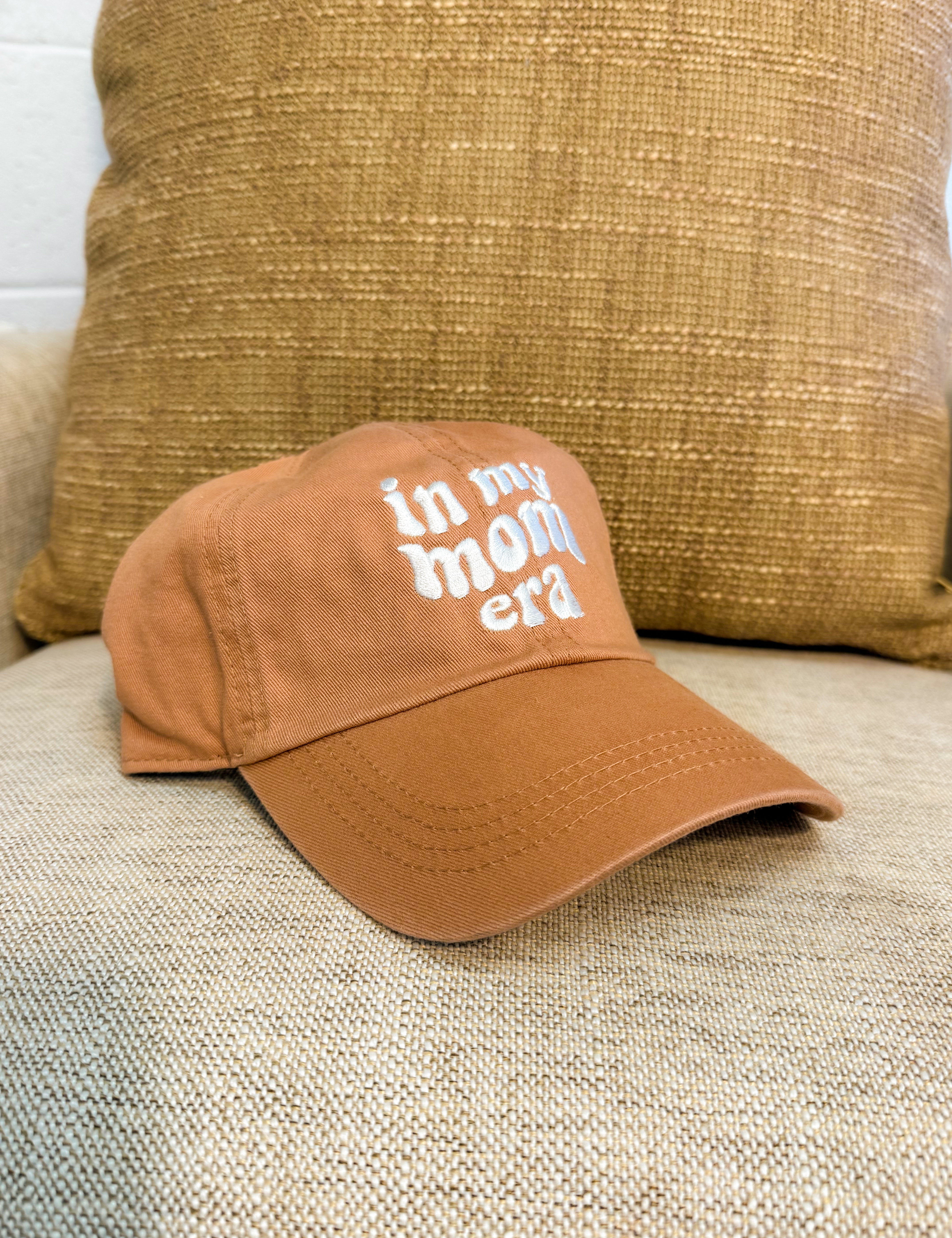In My Mom Era Embroidered Baseball Cap - Tan - Lace and Grace Boutique