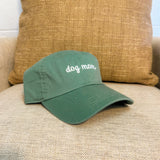 Dog Mom Embroidered Baseball Cap - Sage Green