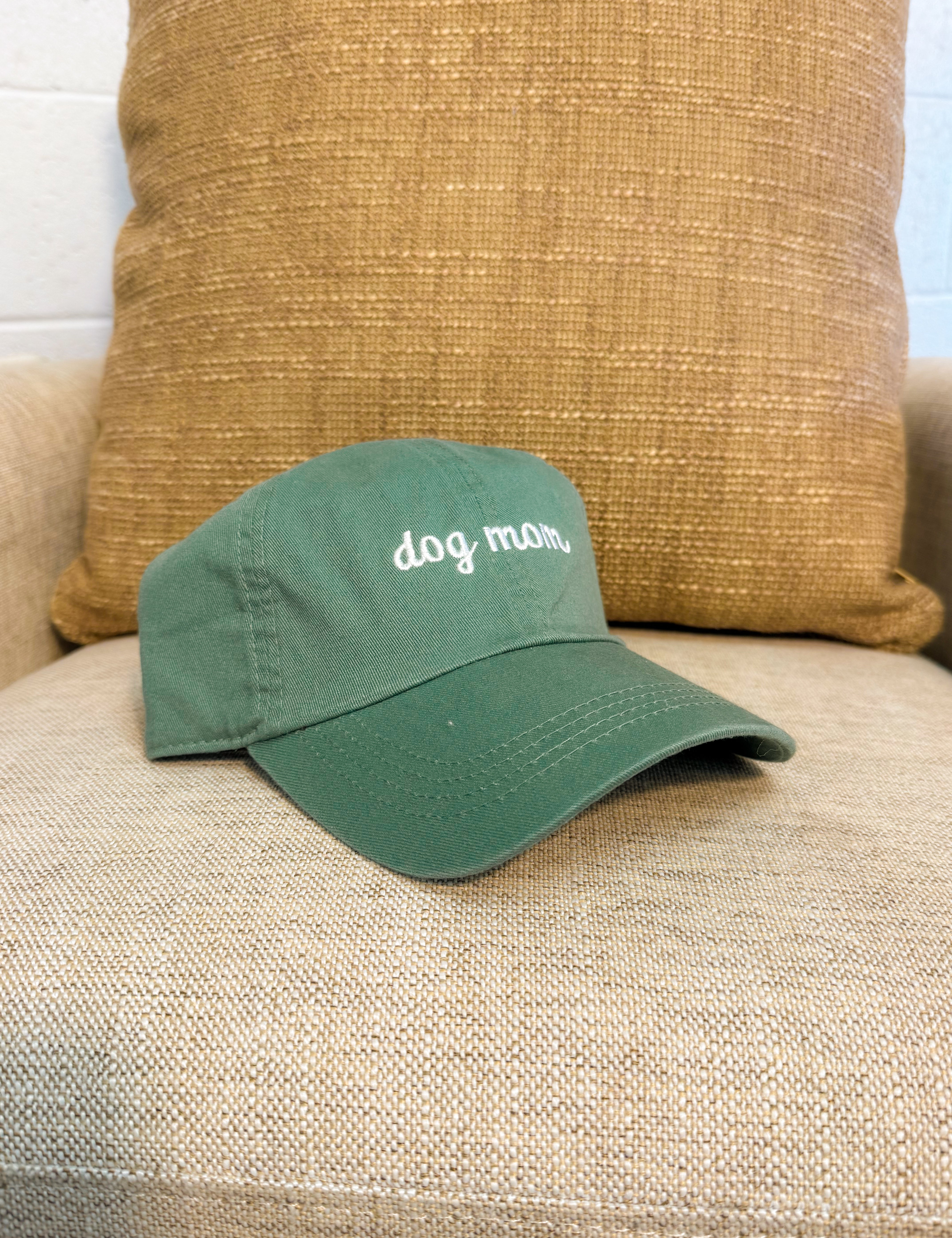 Dog Mom Embroidered Baseball Cap - Sage Green - Lace and Grace Boutique