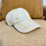 Lemon Embroidered Denim Baseball Cap