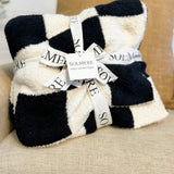 Super Soft Black & White Checkered Blanket