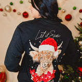 Simply Southern Let It Snow Cow Long Sleeve Tee - Black