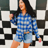 Kentucky Wildcats Flannel - Royal Blue/Grey