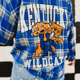 Kentucky Wildcats Flannel - Royal Blue/Grey