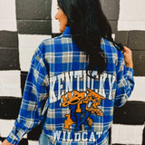 Kentucky Wildcats Flannel - Royal Blue/Grey