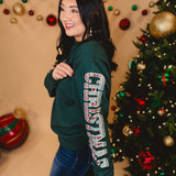 Merry Christmas Crewneck Sweatshirt - Hunter Green