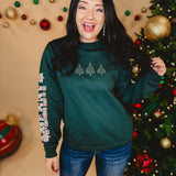 Merry Christmas Crewneck Sweatshirt - Hunter Green