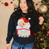 Santa's Coming To Town Fleece Sweatshirt - Black