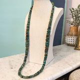 Turquoise Disk Beaded Cascading Necklace