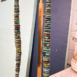Turquoise Disk Beaded Cascading Necklace
