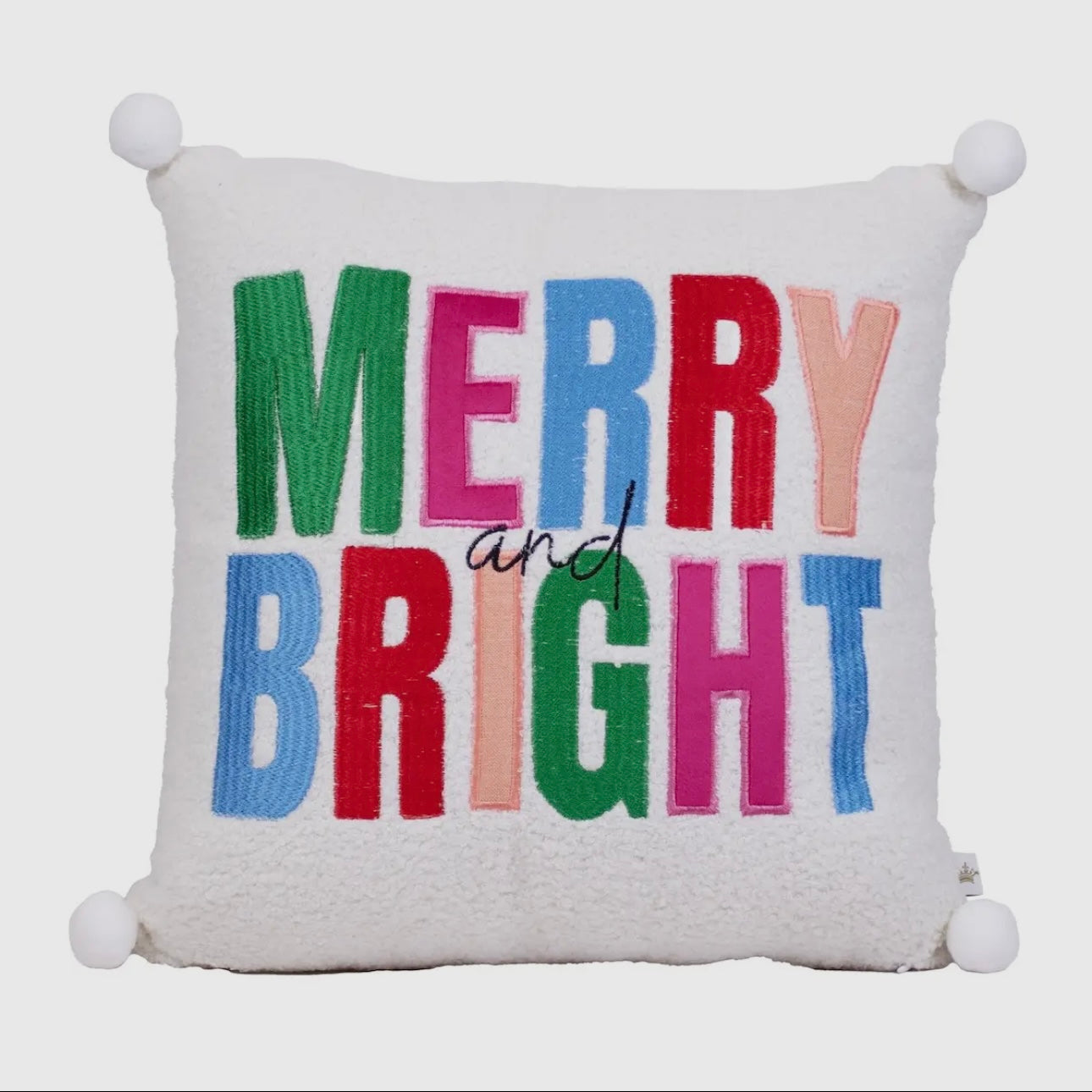 Merry & Bright Accent Pillow - White Multi - Lace and Grace Boutique