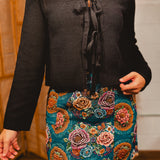 Front Tie-Up Textured Sweater Cardigan - Black