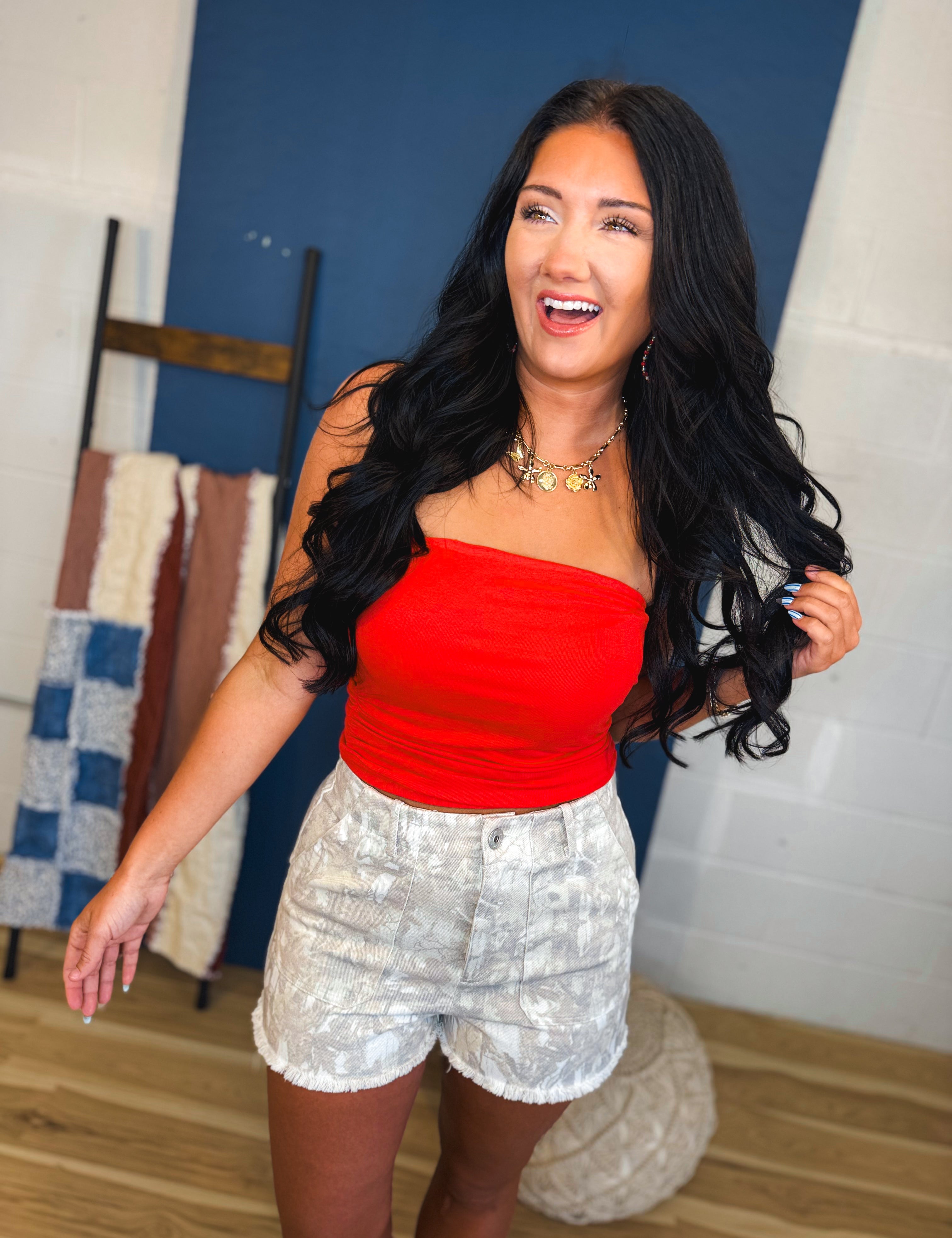 Basic Knit Tube Top - Poppy - Lace and Grace Boutique