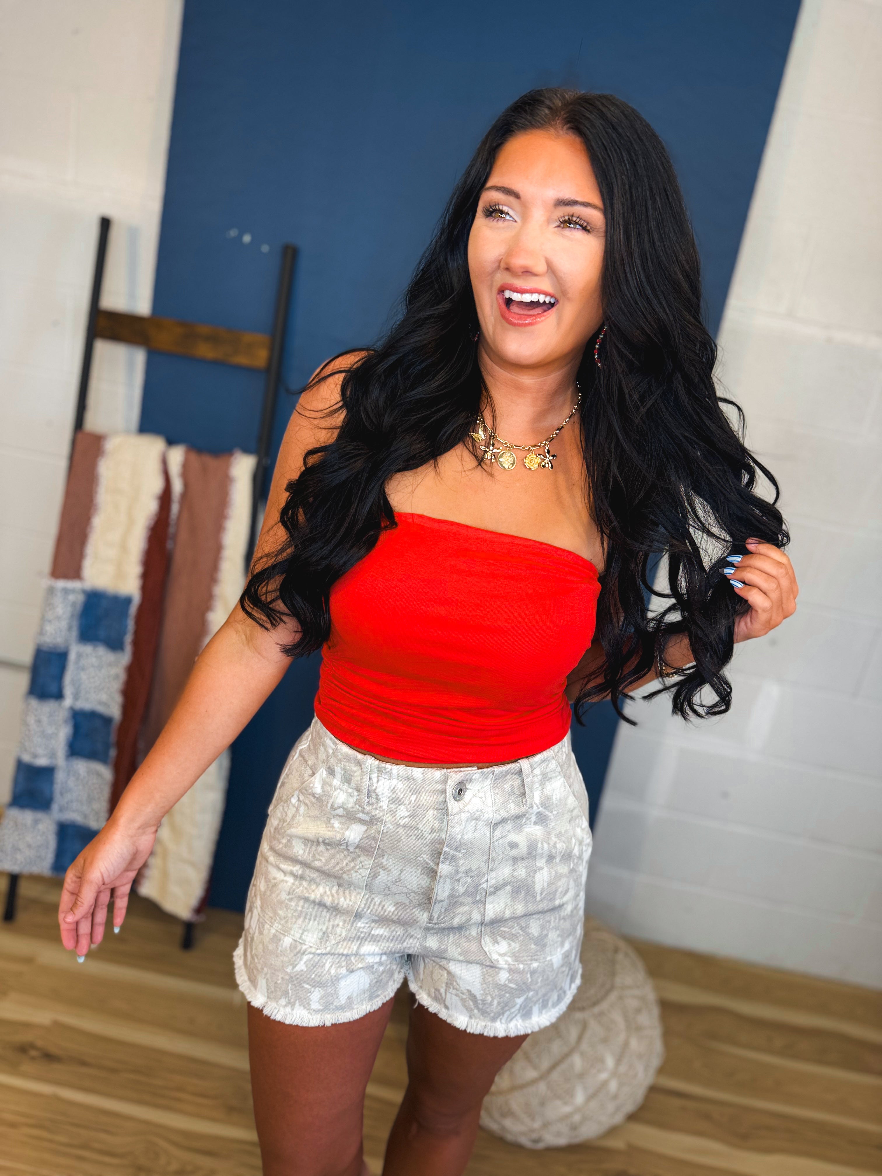 Basic Knit Tube Top - Poppy - Lace and Grace Boutique