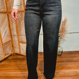 Kancan High Rise Wide Leg Jean - Black