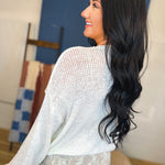 Long Sleeve Basic Crewneck Knit Top - White - Lace and Grace Boutique