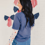 4th of July Stamp Collection Graphic Tee - Blue