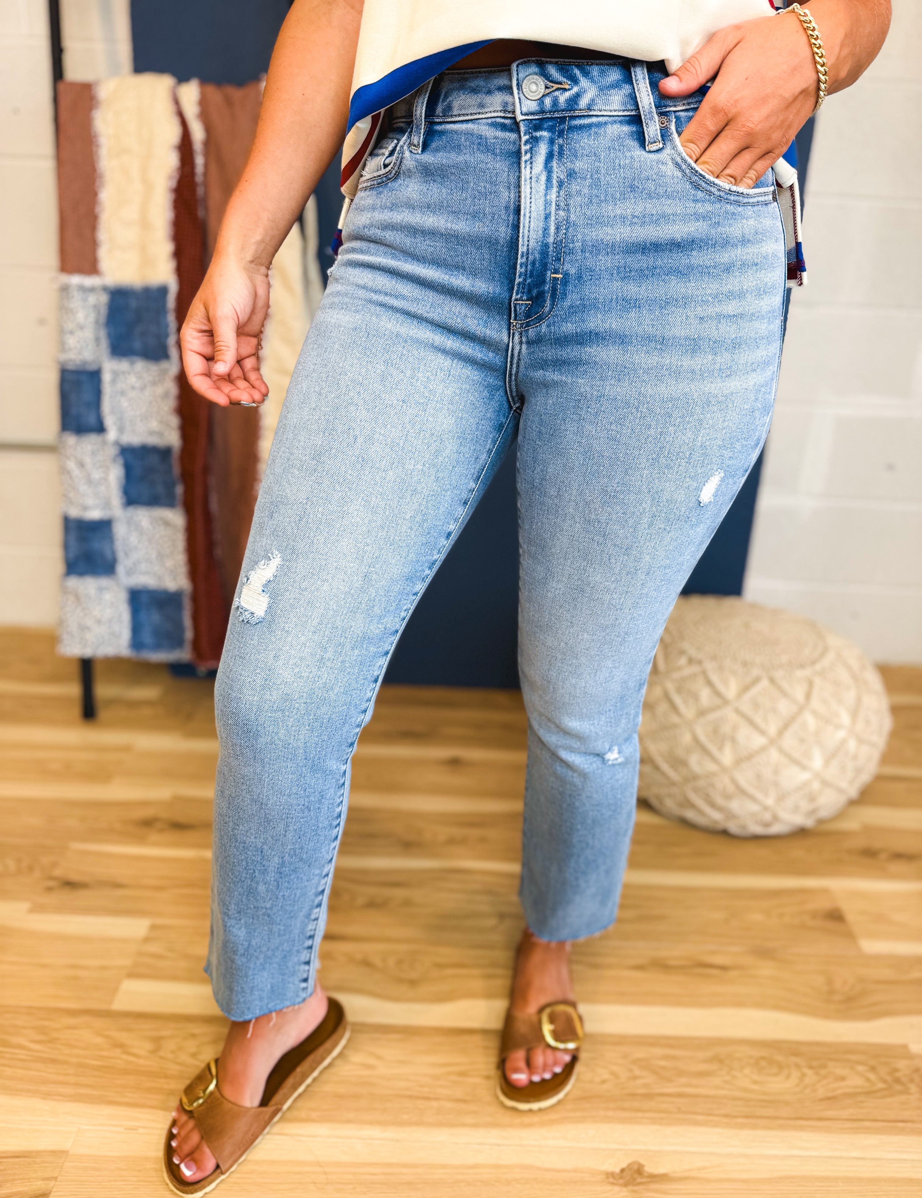 Hidden Medium Light Stretch Cigarette Skinny Jeans - Lace and Grace Boutique