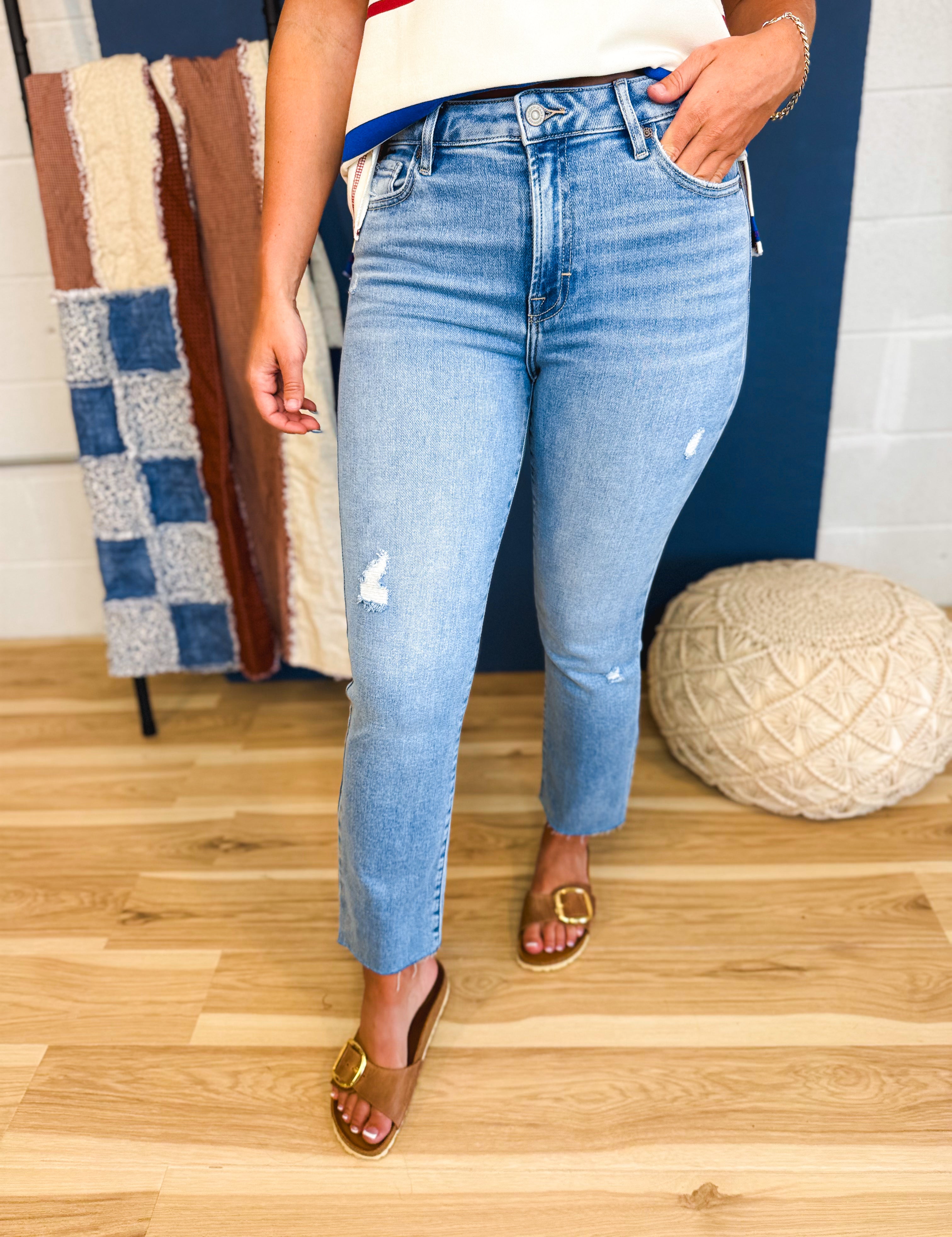 Hidden Medium Light Stretch Cigarette Skinny Jeans - Lace and Grace Boutique