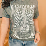 Nashville Graphic Tee - Stone Grey - Lace and Grace Boutique