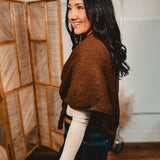 Knit Cross-Front Triangle Shawl - Caramel