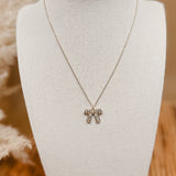 Pearl Studded Bow Pendant Necklace