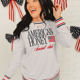 Simply Southern Embroidered Varsity Pullover - American Honey Social Club