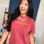 Blooming In The Land Of The Free Graphic Tee - Crimson - Lace and Grace Boutique