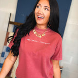 Blooming In The Land Of The Free Graphic Tee - Crimson - Lace and Grace Boutique