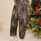 Comfort Stretch Barrel Pants - Leopard