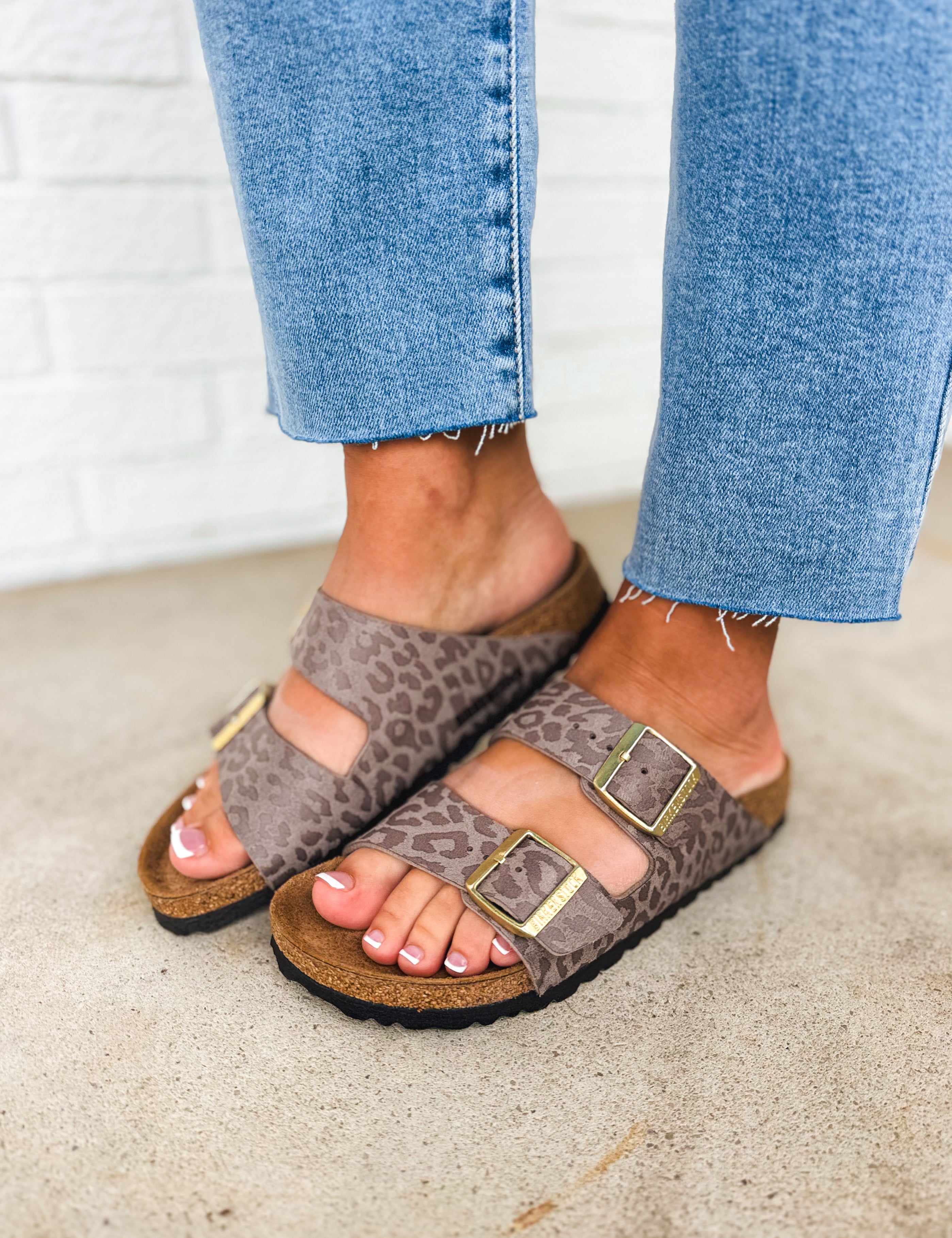 Birkenstock Arizona Sandal - Leo Grey Taupe - Lace and Grace Boutique