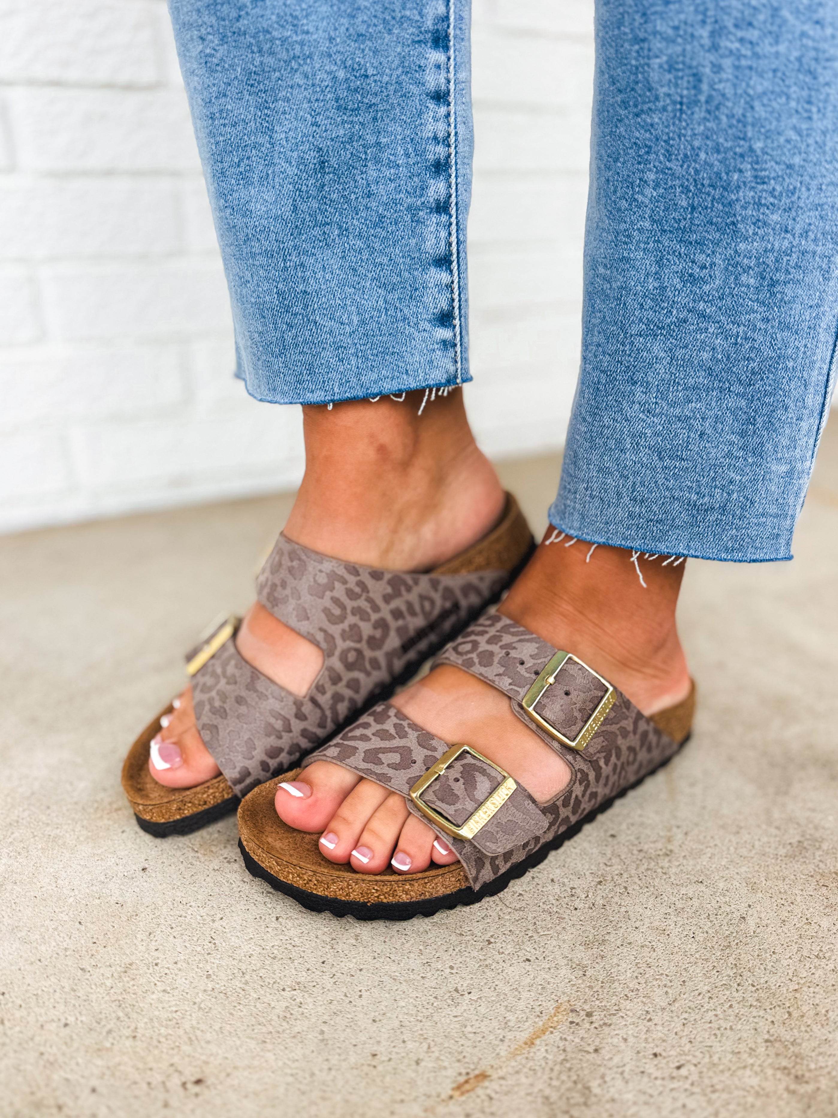 Birkenstock Arizona Sandal - Leo Grey Taupe - Lace and Grace Boutique