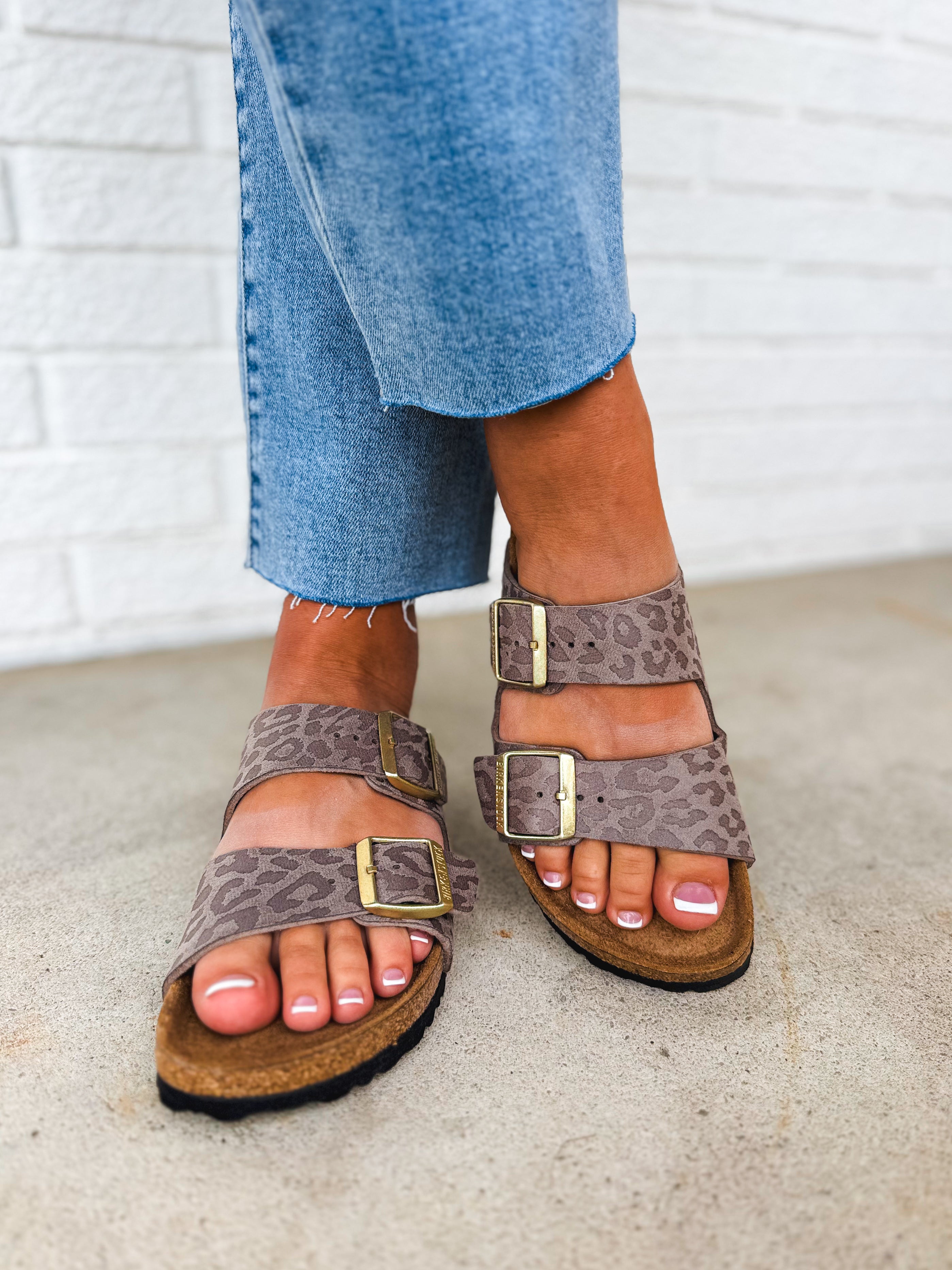 Birkenstock Arizona Sandal - Leo Grey Taupe - Lace and Grace Boutique