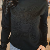 Tiger Embossed Sweatshirt - Black