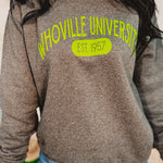 Whoville University Sweatshirt - Charcoal - Lace and Grace Boutique