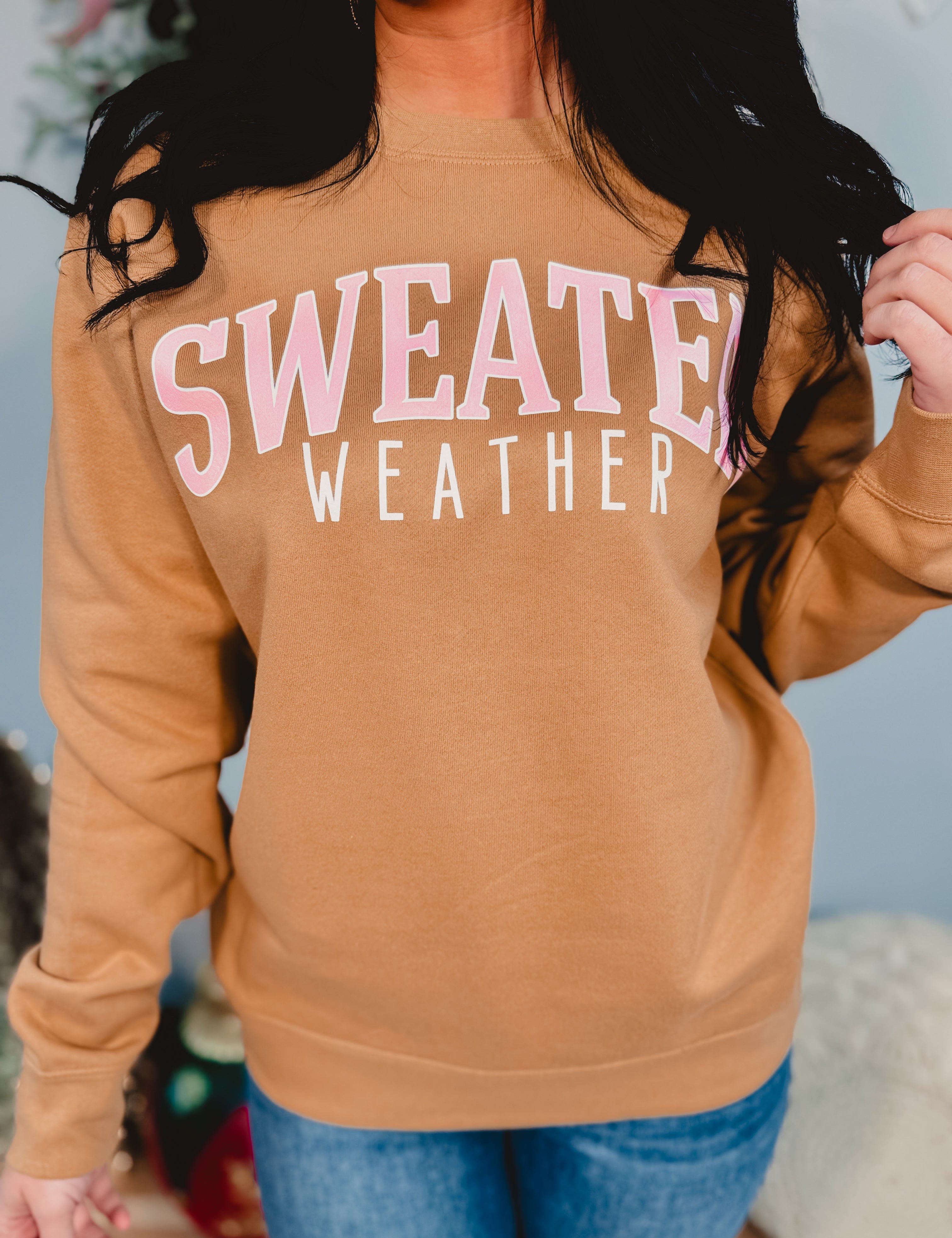 Sweater Weather Sweatshirt - Camel - Lace and Grace Boutique
