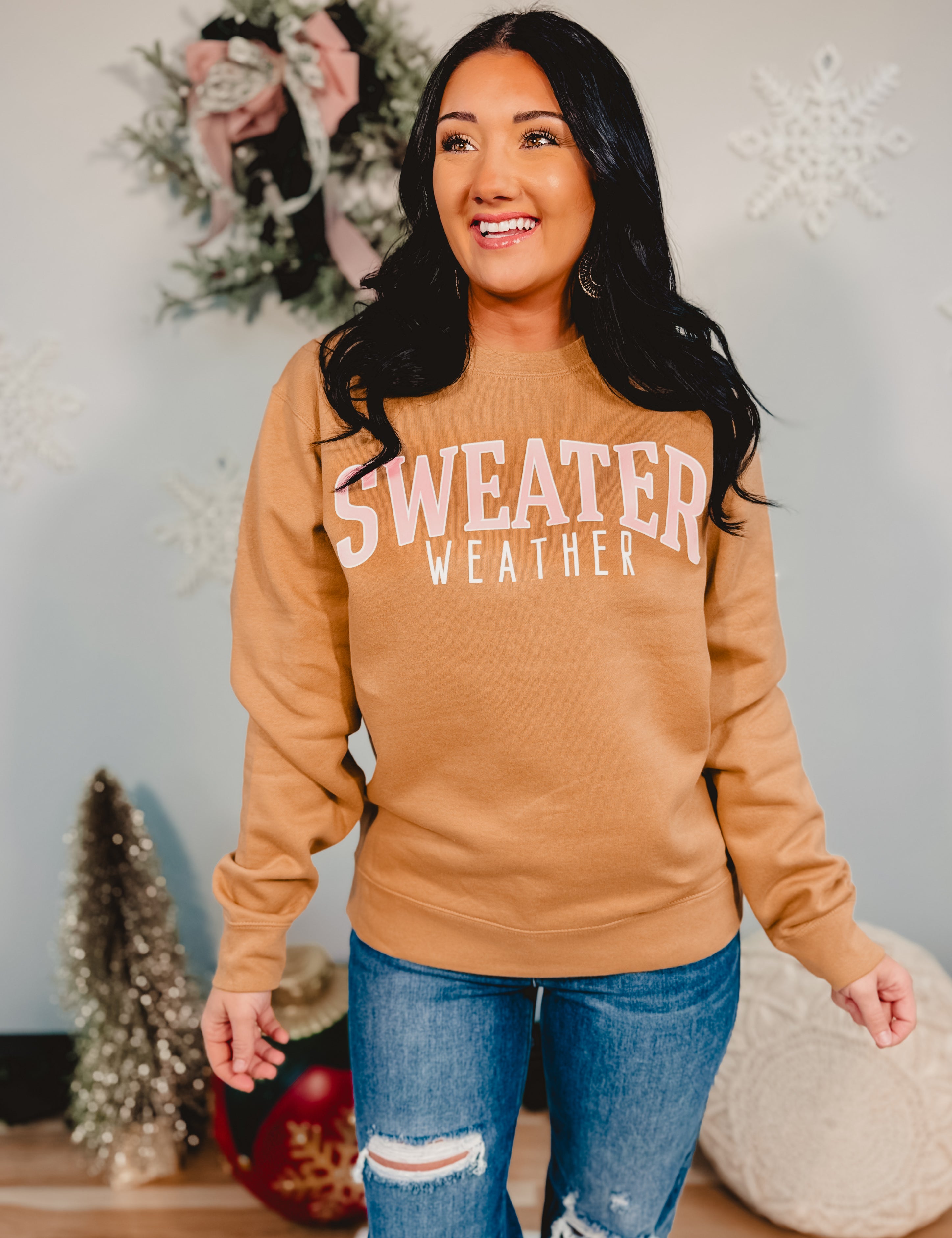 Sweater Weather Sweatshirt - Camel - Lace and Grace Boutique