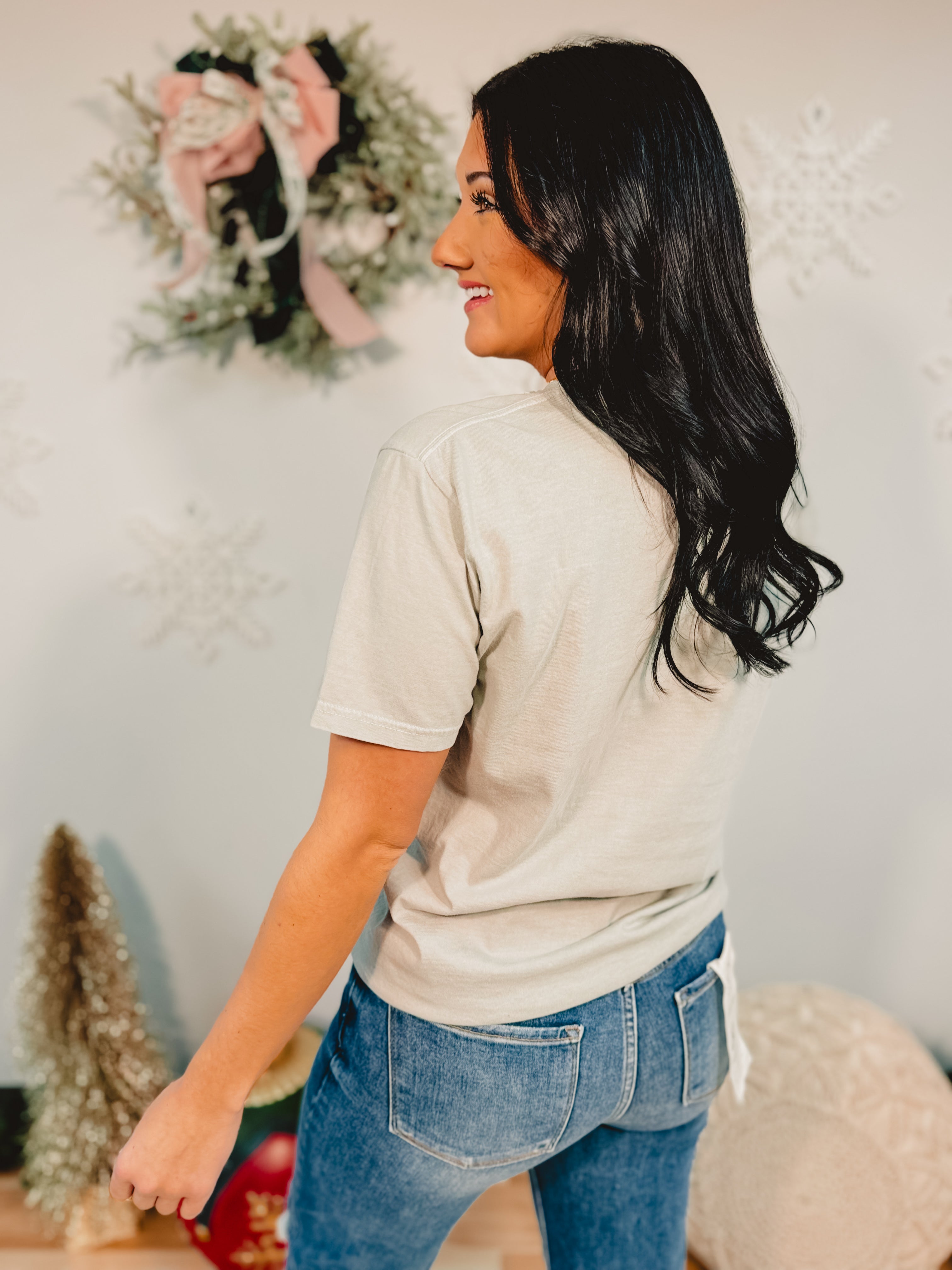 Christmas Tree Camo Tee - Bay Green - Lace and Grace Boutique