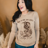 Just A Girl Who Loves Country Music Sweatshirt - Mineral Beige