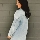 Light Denim Button Down Long Sleeve Dress