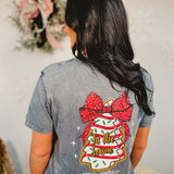 Simply Southern Christmas Cake Tee - Washed Coal