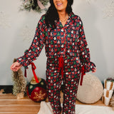 Simply Southern Bow Detail Christmas Tree Pajama Set